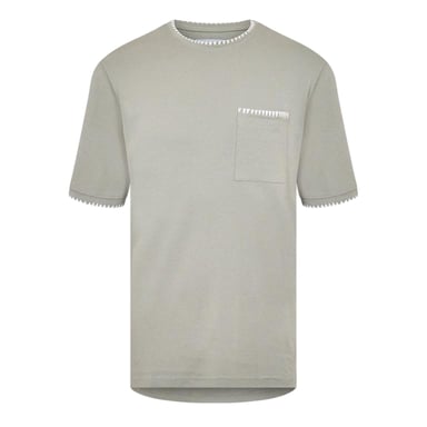 Threadbare Mens Perth Knitted T-Shirt (Sage/Ecru)