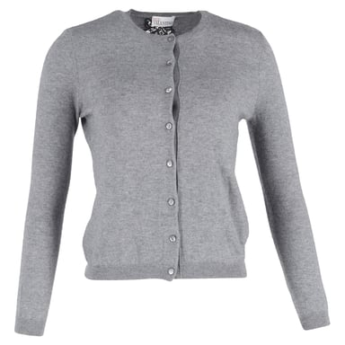 RED Valentino Buttoned Cardigan in Grey Wool