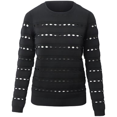 Herve Leger Stretch-Knit Bandage Pullover in Black Rayon