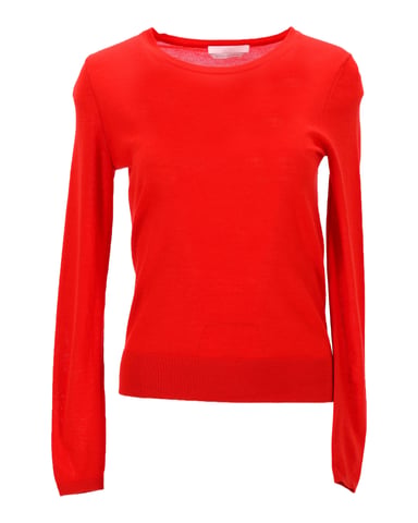 Boss Merino Super Fine Sweater in Red Wool