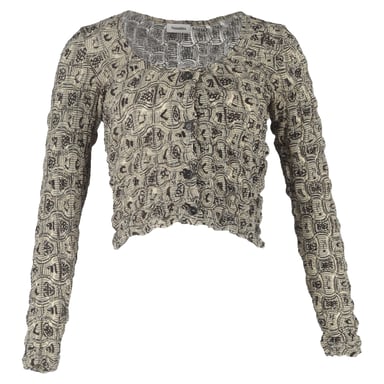 Nanushka Printed Smocked Rosine Cardigan in Multicolor Polyester