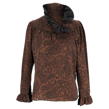 Kenzo Paisley Print Blouse in Brown Wool