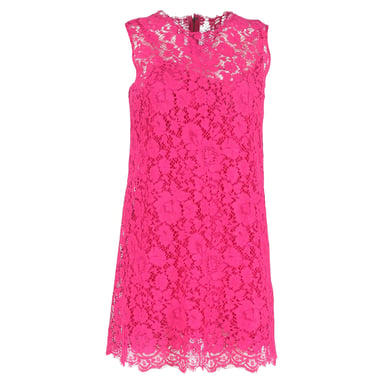 Dolce & Gabbana spetsmönster miniklänning i rosa bomull