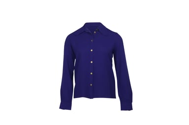 Chloe Button Down Blouse in Purple Silk