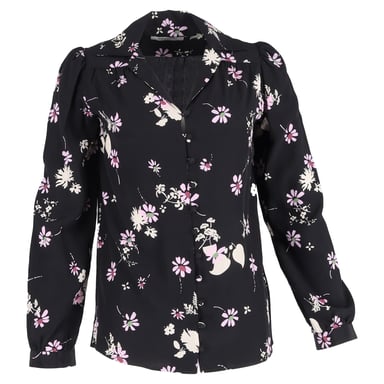 Valentino Crepe de Chine Blouse in Floral Print Silk