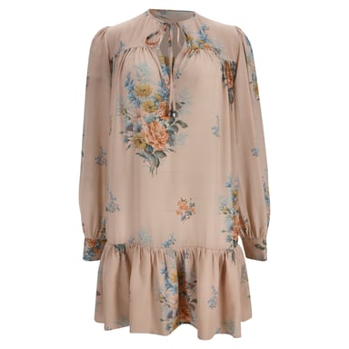Alexander McQueen Mini Dress in Floral Print Silk