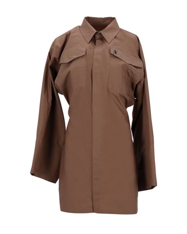 The Attico Dakota Mini Dress in Brown Cotton