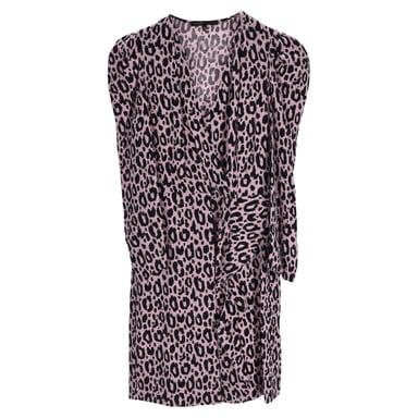 Maje Animal Print Mini Dress in Multicolor Cupro