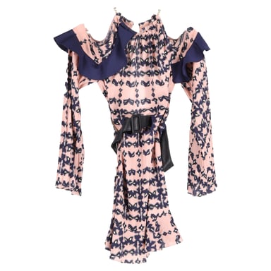 Self-Portrait Off-The-Shoulder Mini Dress in Multicolor Polyester