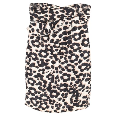 See by Chloé Printed Straplesss Mini Dress in Animal Print Silk