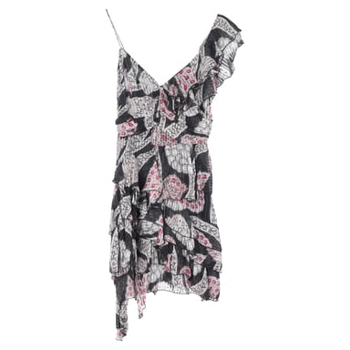 Isabel Marant Printed Ruffled Mini Dress in Multicolor Silk