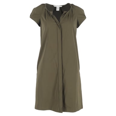 Diane Von Furstenberg Luisa Mini Dress in Olive Green Nylon