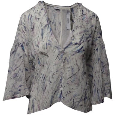 Iro Justie V-neck Top in White Silk