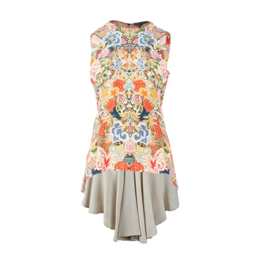 Alexander McQueen Floral Kaleidoscope Peplum Top - '10s