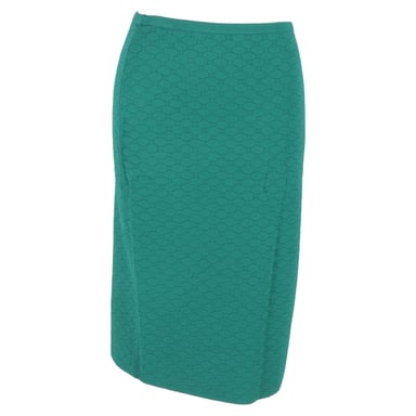 Diane Von Furstenberg Patterned Midi Skirt in Green Wool