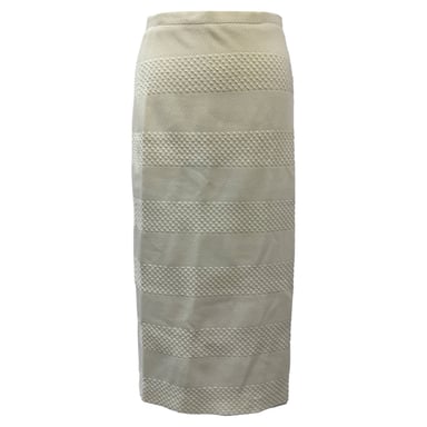 Iris & Ink Textured Midi Skirt in Cream Polyester