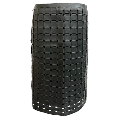 Bottega Veneta Woven Skirt In Black Leather