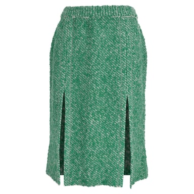 Stella McCartney Bouclé-Tweed Midi Skirt in Green Cotton