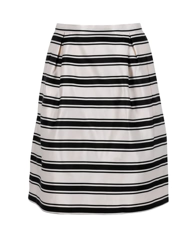 Michael Kors Stripe Skirt in White Silk