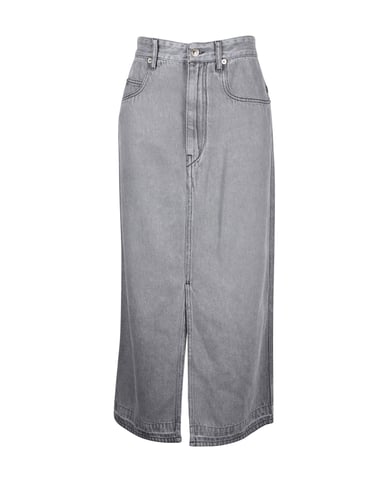 Isabel Marant Etoile Denim Midi Skirt in Grey Cotton