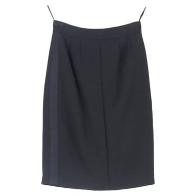 Chanel Side Stripe Pencil Skirt in Black Wool