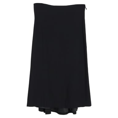 Alexander McQueen Pleated Midi Skirt in Black Polyester
