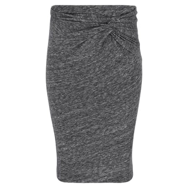 IRO Fitted Midi Skirt in Grey Cotton