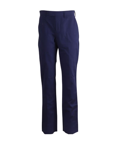 Balenciaga Straight-Cut Trousers in Navy Blue Cotton