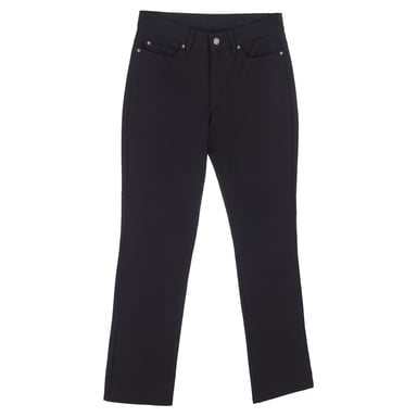 Escada Sport High-Rise Straight-Leg Jeans in Black Cotton Denim