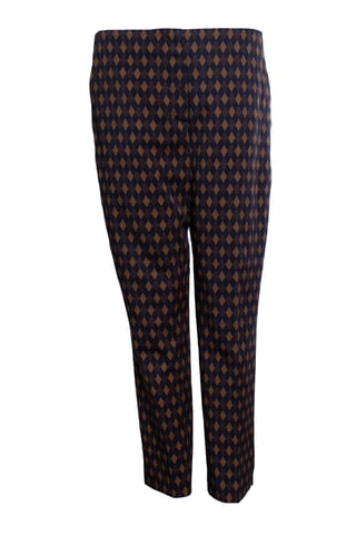Prada, Diamond printed pantalon in blue and brown