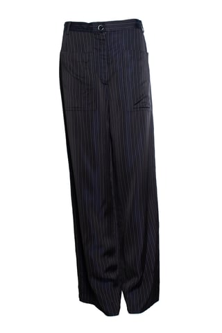 Dries van noten, striped wide leg shiny pantalon