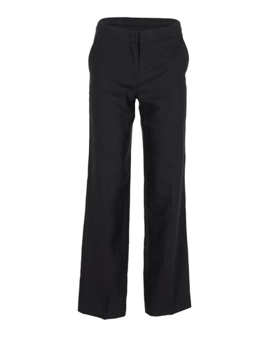 Max Mara Wide Leg Pants in Black Linen