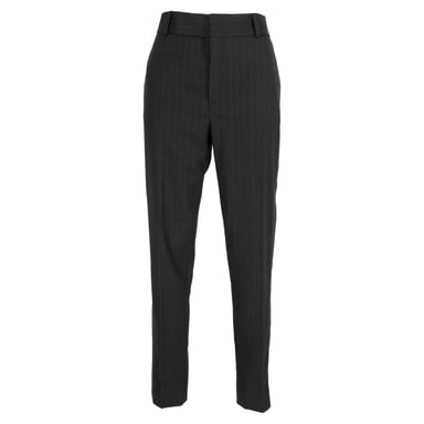 Saint Laurent Pinstriped Trousers in Black Wool