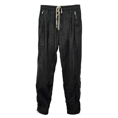 Rick Owens Satin-Twill Tapered Trousers in Black Cupro