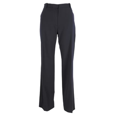 Lanvin Straight Leg Trousers in Navy Blue Wool