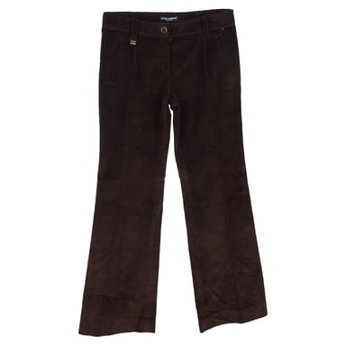 Dolce & Gabbana Wide-Leg Trousers in Brown Corduroy