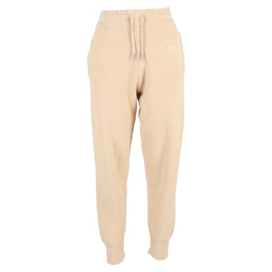 Sandro Paris Logo-Embroidered Jogger Pants in Nude Cotton