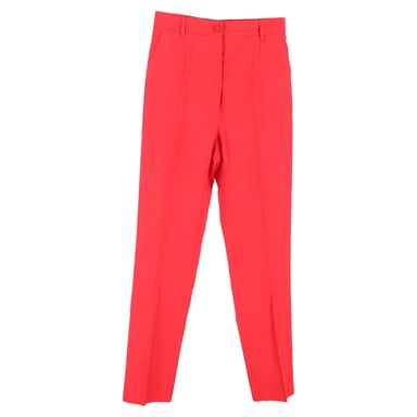 Dolce & Gabbana Straight Leg Trousers in Red Cotton