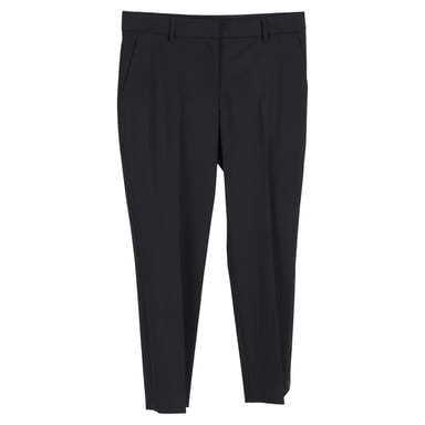 Theory Straight-Leg Trousers in Black Linen