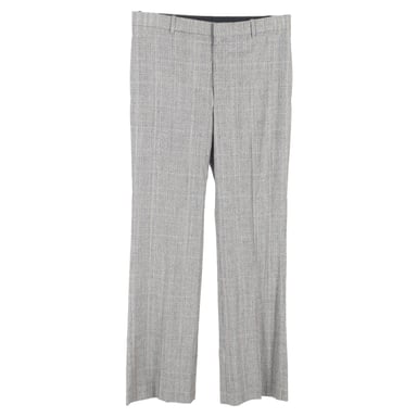 Balenciaga Checked Wide-Leg Trousers in Grey Wool