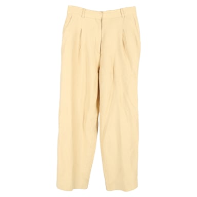 Sandro Paris Wide-Leg Trousers in Yellow Cotton