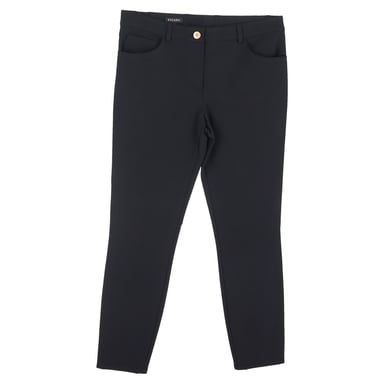 Escada Straight-Leg Trousers in Black Silk