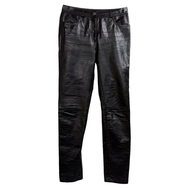 Etro Leather Trousers in Black Viscose