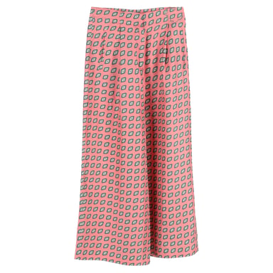 Etro Printed Cropped Twill Wide Leg Pants in Multicolor Silk