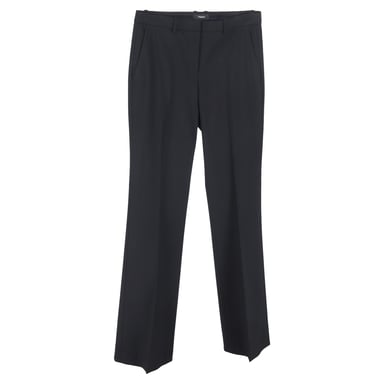 Theory Wide-Leg Trousers in Black wool