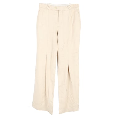 Acne Studios Pleated Wide-Leg Trousers in Nude Viscose