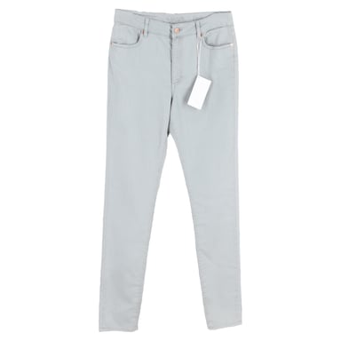 Escada Straight-Leg Jeans in Light Grey Cotton Denim