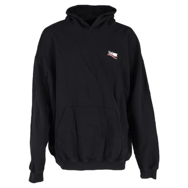 Balenciaga Political Campaign Hoodie in Black Cotton