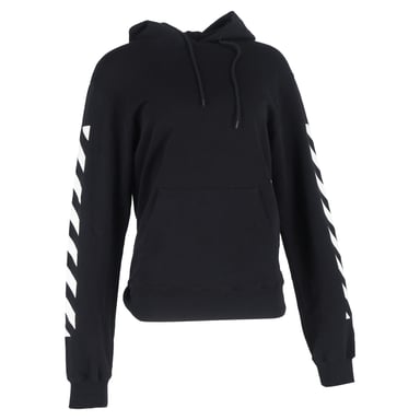 Off-White Diag Arrow Slim Hoodie in Black Cotton