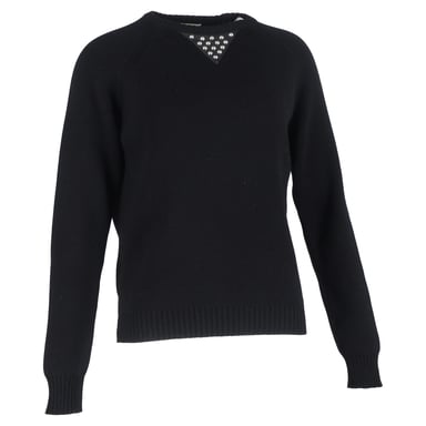 Saint Laurent Studded Sweater in Black Wool